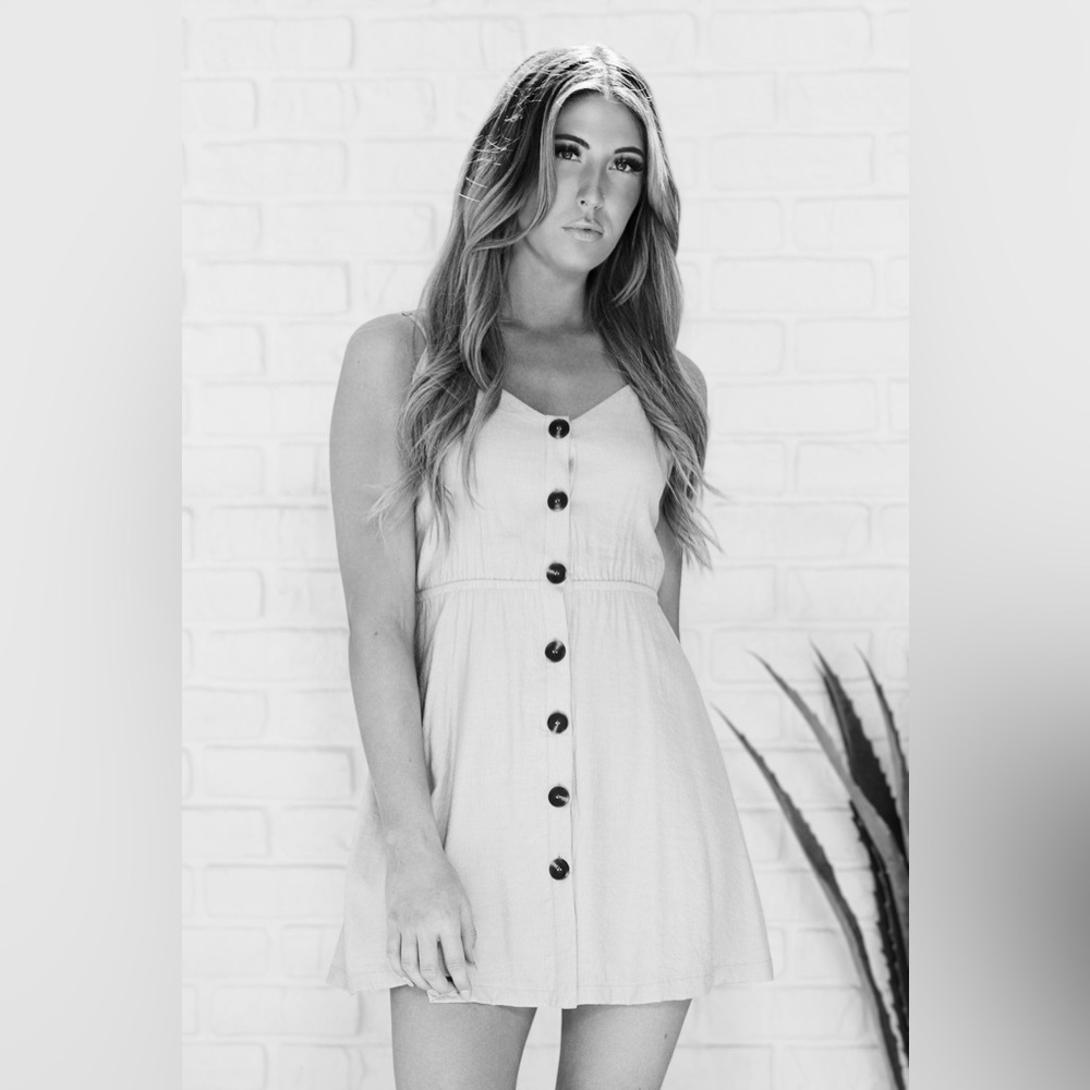 NanaMacs/ Lush - Kamila Button Up Dress (off white) Small